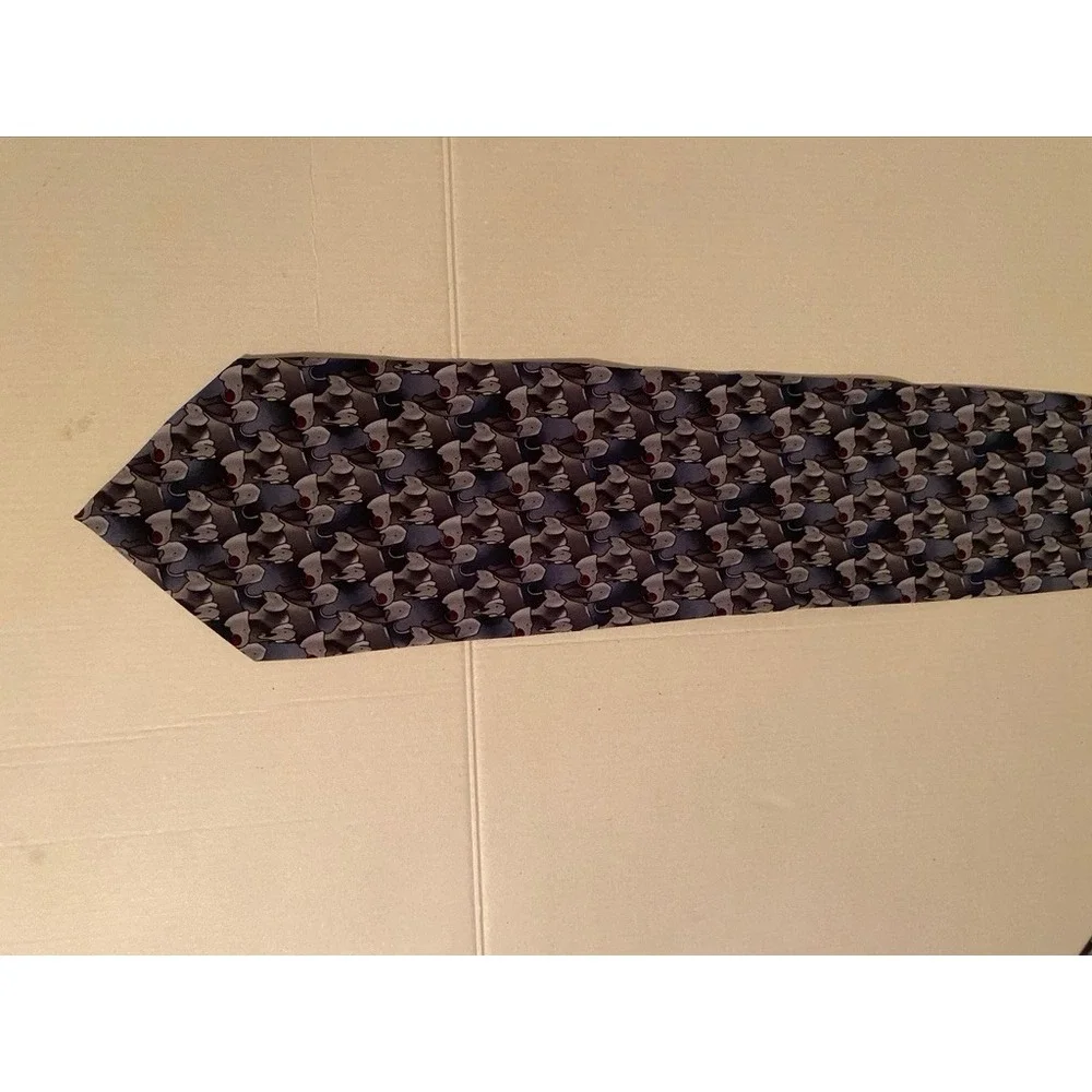 The Nature Conservancy Elephant Silk Tie Grey Blue Karen Bierce Preservation